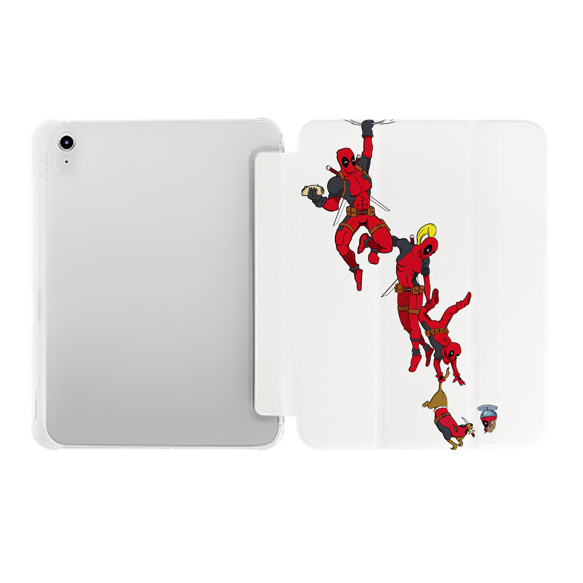 （画像用） Deadpool デッドプール IPad ケース ペン収納付き 三つ折りスタンド PUレザー×シリコン 対応機種9.5/10.5/10.9インチ